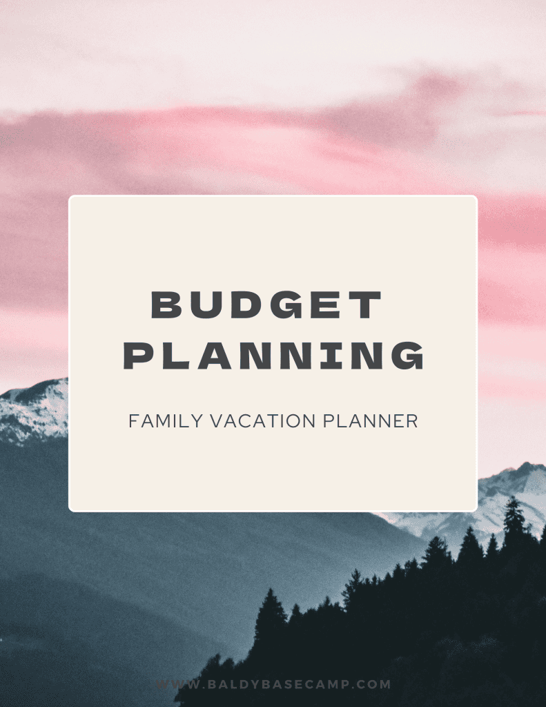 Budget Planning cover sheet