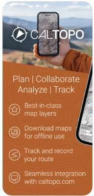 Caltopa Mapping app on iphone screen
