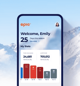 MyEpic Ski App on iphone screen